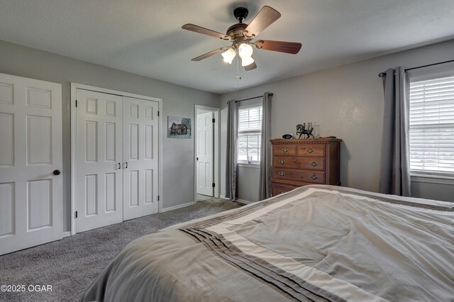 1912 N Duquesne Rd, Joplin, MO 64801 - bedroom featuring carpet floors, a closet, ceiling fan, and baseboards