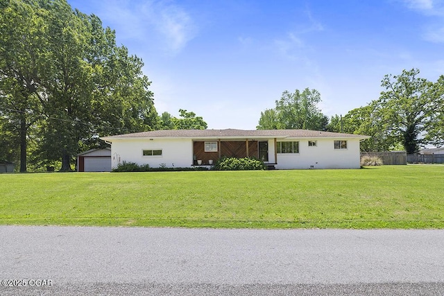 103 E Mockingbird Ln, Crane, MO 65633 - ranch-style house with stucco siding and a garage