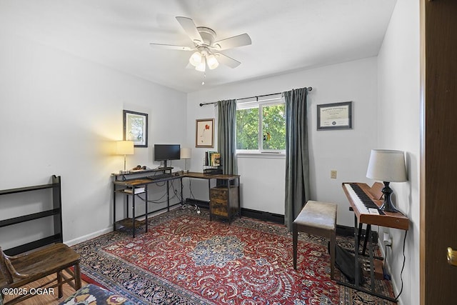 103 E Mockingbird Ln, Crane, MO 65633 - home office with ceiling fan and baseboards