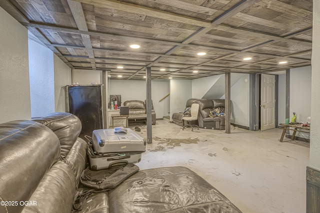 3219 Hughes Ave, Parsons, KS 67357 - finished basement featuring stairs and a textured wall