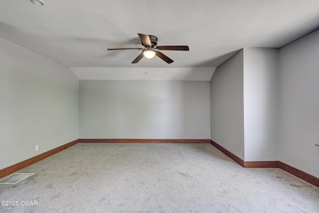 109 N Main St, Alba, MO 64830 - additional living space with carpet flooring, ceiling fan, baseboards, and lofted ceiling