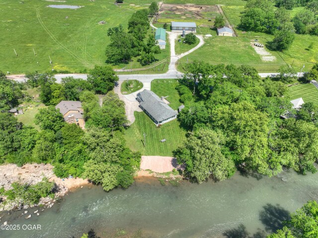 5594 Riverside Dr, Joplin, MO 64804 - aerial overview of property's location featuring rural landscape and a nearby body of water