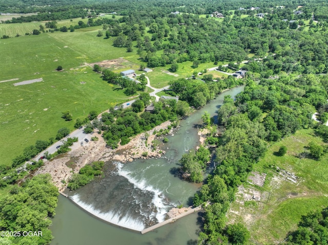 5594 Riverside Dr, Joplin, MO 64804 - aerial overview of property's location featuring a large body of water and rural landscape