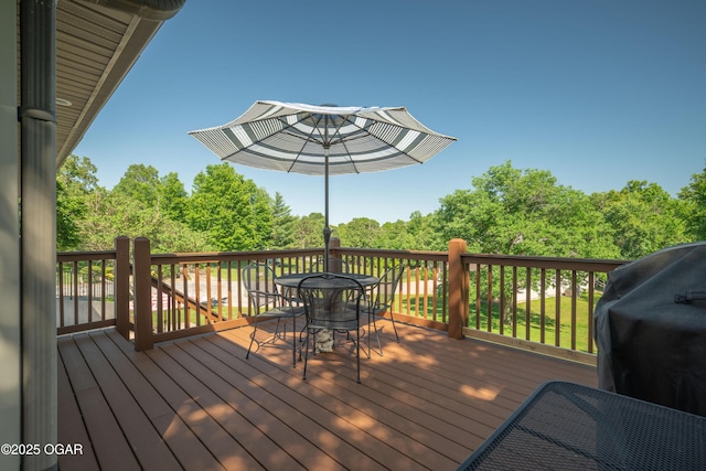 2402 Melissa Ln, Joplin, MO 64804 - wooden deck featuring outdoor dining area and area for grilling