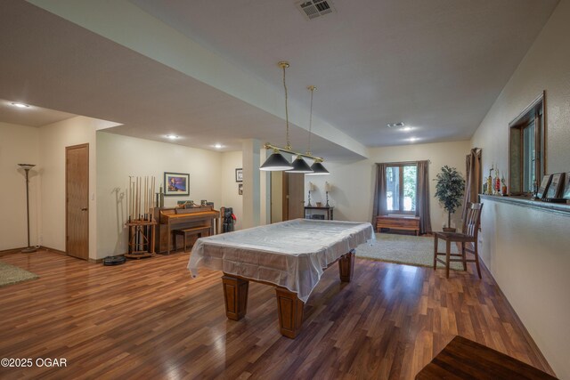 2402 Melissa Ln, Joplin, MO 64804 - playroom featuring wood finished floors, pool table, recessed lighting, and baseboards