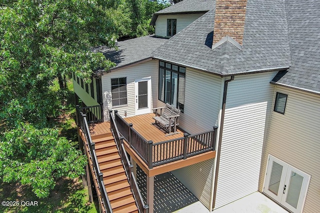 3802 Fawn Trl, Joplin, MO 64804 - wooden deck with french doors