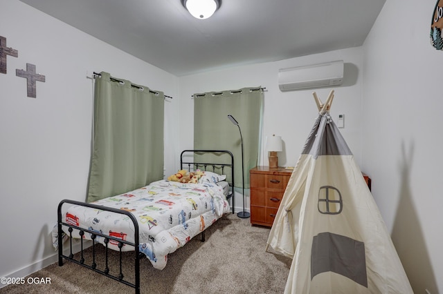 514 S Brownell Ave, Joplin, MO 64801 - bedroom with an AC wall unit, carpet floors, and baseboards