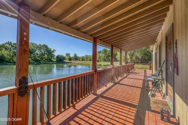 4850 S Chapel Rd, Carthage, MO 64836 - wooden terrace with a water view and view of scattered trees