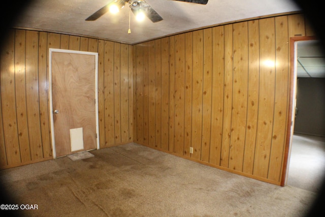 423 Mower St, Duenweg, MO 64841 - carpeted spare room with ceiling fan and wood walls