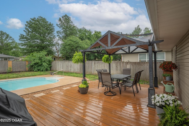 3431 Hawthorn Dr, Joplin, MO 64804 - wooden deck featuring outdoor dining space and a fenced backyard