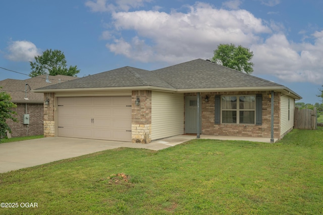 1704 Texas Ave, Joplin, MO 64804 - view of front facade with a garage, concrete driveway, brick siding, and a shingled roof