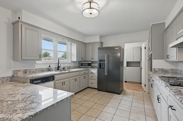 2722 Wisconsin Ave, Joplin, MO 64804 - kitchen with fridge with ice dispenser, stainless steel microwave, a sink, electric cooktop, and tasteful backsplash