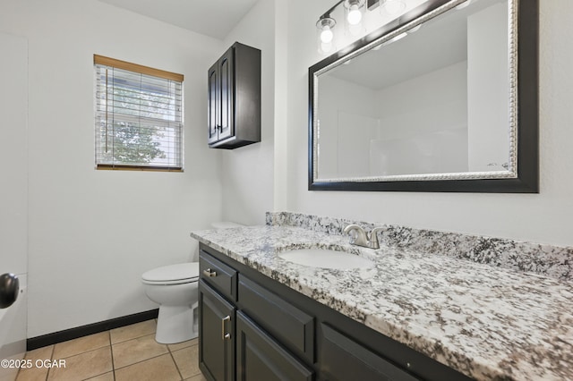 2722 Wisconsin Ave, Joplin, MO 64804 - bathroom with vanity, toilet, tile patterned flooring, and baseboards