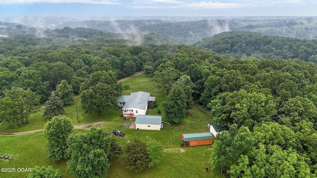 3759 Wheeler Branch Rd, Crane, MO 65633 - view from above of property with a mountain backdrop and a heavily wooded area