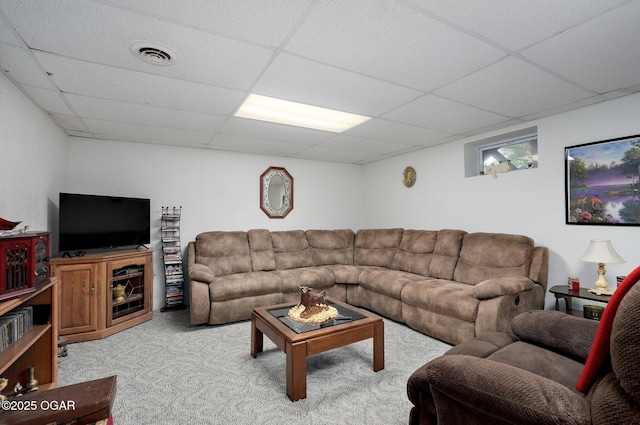 3759 Wheeler Branch Rd, Crane, MO 65633 - living room with a paneled ceiling and light colored carpet