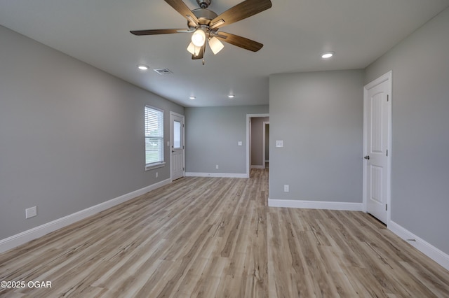 1919 Wisconsin Ave, Joplin, MO 64804 - spare room with ceiling fan, light wood-style floors, and recessed lighting