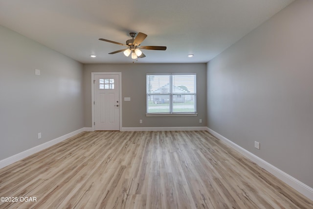 1919 Wisconsin Ave, Joplin, MO 64804 - entrance foyer with light wood-style flooring, ceiling fan, and recessed lighting