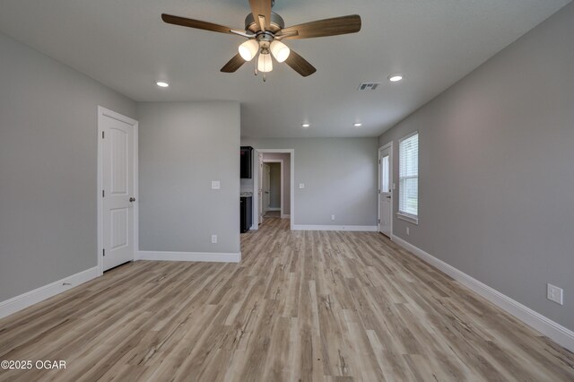 1919 Wisconsin Ave, Joplin, MO 64804 - empty room featuring ceiling fan, recessed lighting, and light wood finished floors