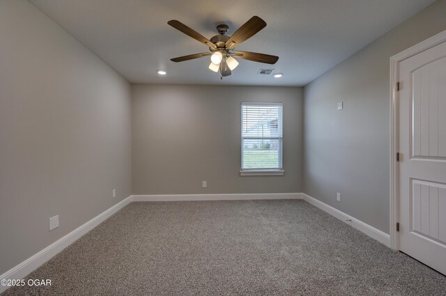 1919 Wisconsin Ave, Joplin, MO 64804 - unfurnished room with light carpet, ceiling fan, and recessed lighting