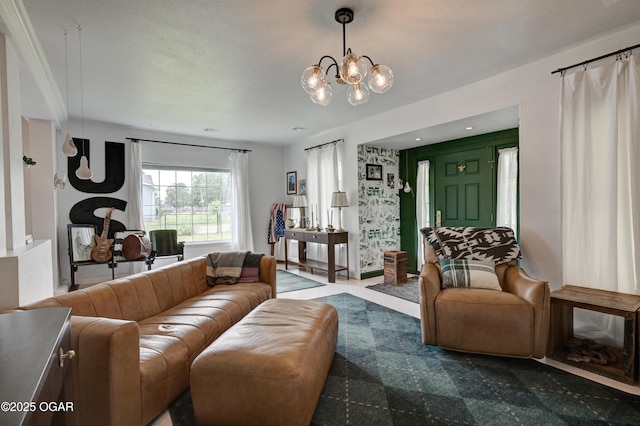 2101 N Florida Ave, Joplin, MO 64801 - living area featuring a chandelier