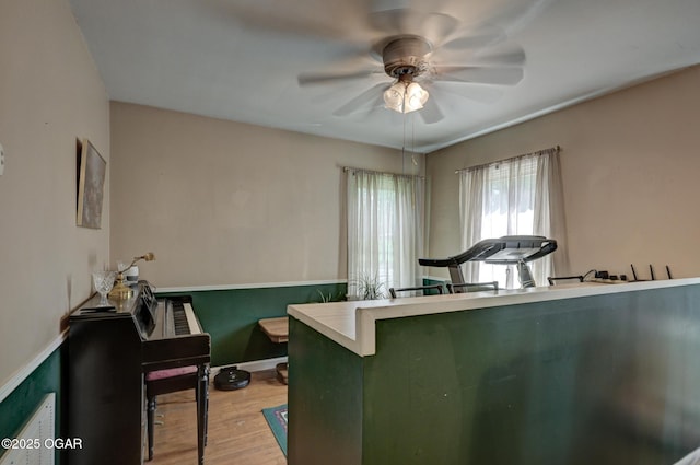 1418 Forest St, Carthage, MO 64836 - office with ceiling fan and wood finished floors