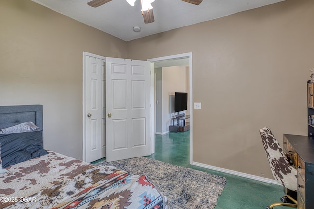 408 W Walton Ave, Carl Junction, MO 64834 - bedroom featuring baseboards, a ceiling fan, and a closet