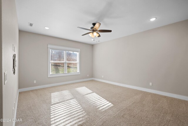 216 Timber Trail Dr, Joplin, MO 64804 - carpeted spare room featuring a ceiling fan, baseboards, and recessed lighting