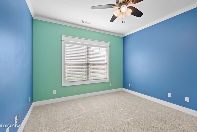 216 Timber Trail Dr, Joplin, MO 64804 - carpeted empty room featuring ceiling fan, crown molding, and baseboards
