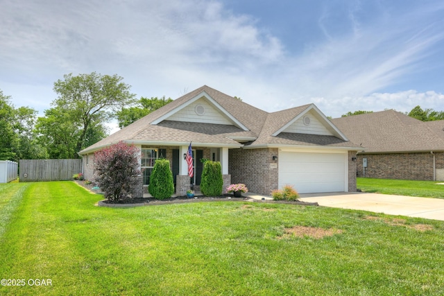 1692 Betenbough Way, Webb City, MO 64870 - craftsman inspired home with an attached garage, driveway, a shingled roof, and brick siding