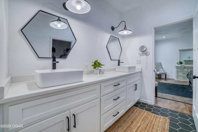 2010 Cherry St, Seneca, MO 64865 - bathroom with double vanity and tile patterned flooring