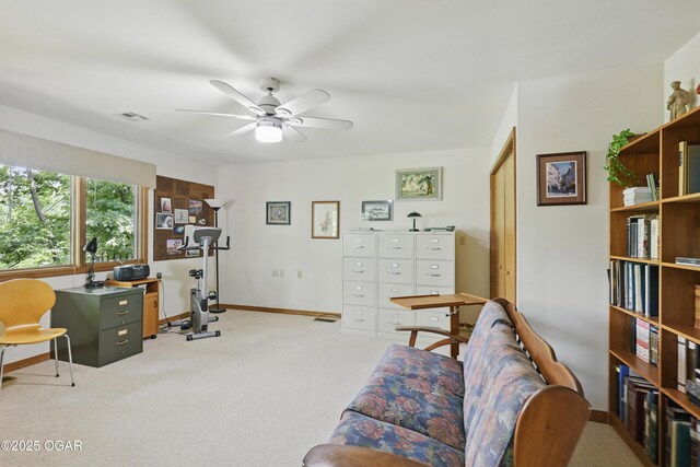 13495 Dogwood Rd, Carthage, MO 64836 - carpeted office space featuring ceiling fan and baseboards