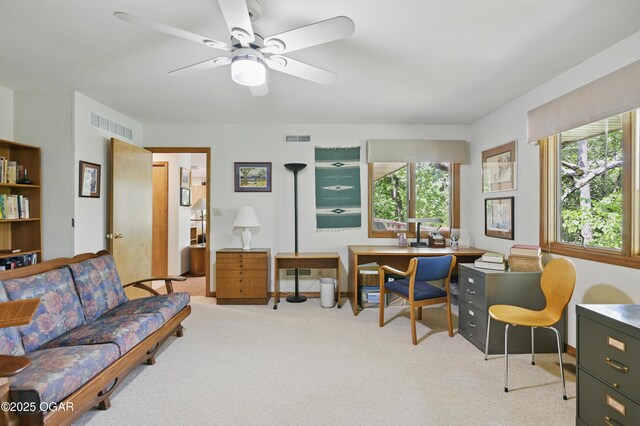 13495 Dogwood Rd, Carthage, MO 64836 - carpeted home office with ceiling fan