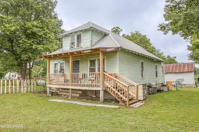 17279 Jackpine Rd, Carthage, MO 64836 - view of front facade featuring a porch and metal roof