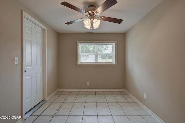 2521 Wisconsin Ave, Joplin, MO 64804 - unfurnished room with light tile patterned floors, a ceiling fan, and baseboards