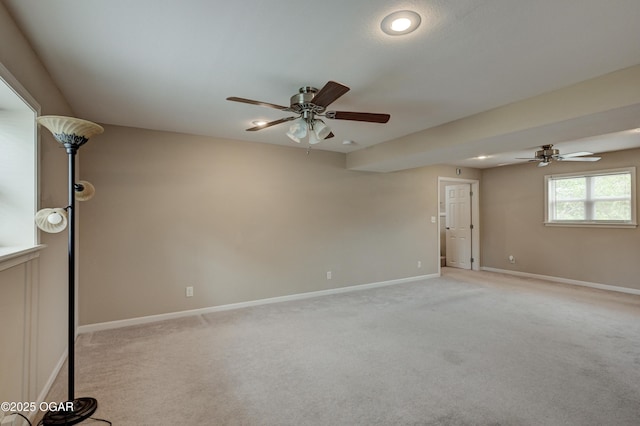2521 Wisconsin Ave, Joplin, MO 64804 - empty room featuring a ceiling fan, light colored carpet, baseboards, and recessed lighting