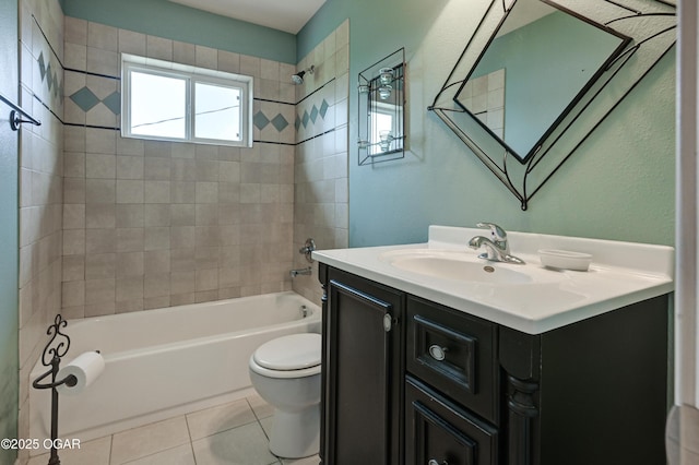2521 Wisconsin Ave, Joplin, MO 64804 - full bathroom featuring toilet, vanity, bathing tub / shower combination, and tile patterned floors