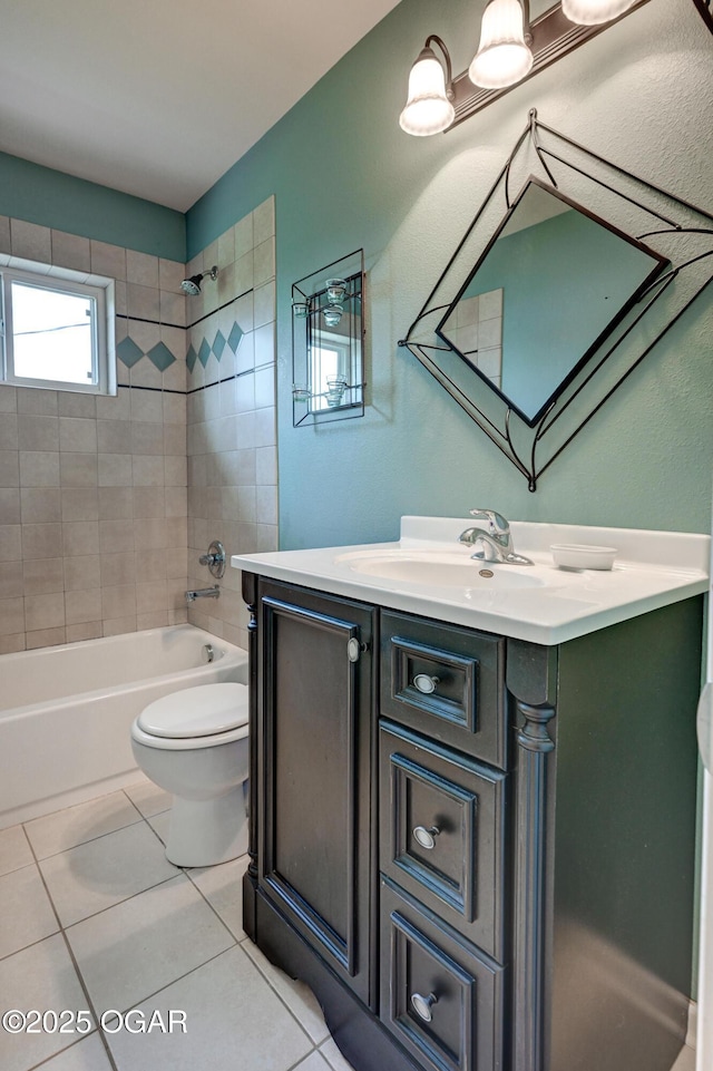 2521 Wisconsin Ave, Joplin, MO 64804 - full bathroom with vanity, toilet, tile patterned flooring, and washtub / shower combination
