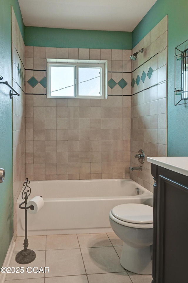 2521 Wisconsin Ave, Joplin, MO 64804 - bathroom featuring tile patterned floors, toilet, vanity, and shower / bath combination
