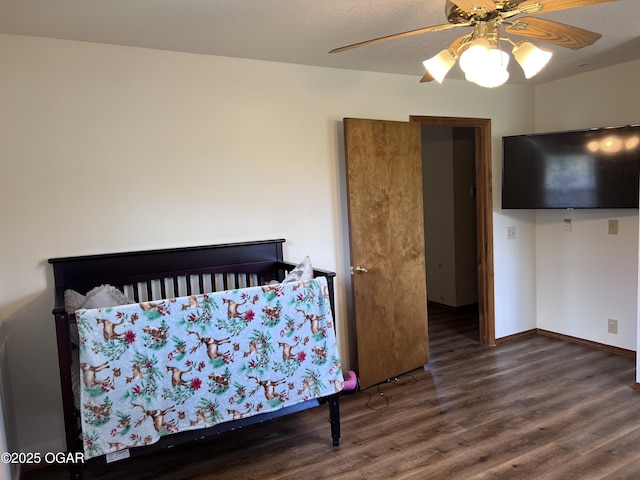 2038 W Trolley Car Ln, Carthage, MO 64836 - bedroom featuring wood finished floors and ceiling fan