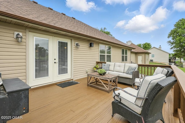 7870 County Lane 287, Carl Junction, MO 64834 - wooden terrace featuring outdoor lounge area and french doors