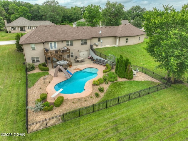 7870 County Lane 287, Carl Junction, MO 64834 - view of swimming pool featuring stairs, a deck, a diving board, a patio, and a water slide
