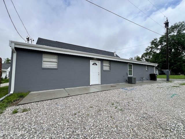 204 Webb St, Duenweg, MO 64841 - back of property with a patio, cooling unit, and concrete block siding