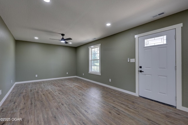 26204 King Ln, Carl Junction, MO 64834 - foyer featuring plenty of natural light, wood finished floors, recessed lighting, and ceiling fan