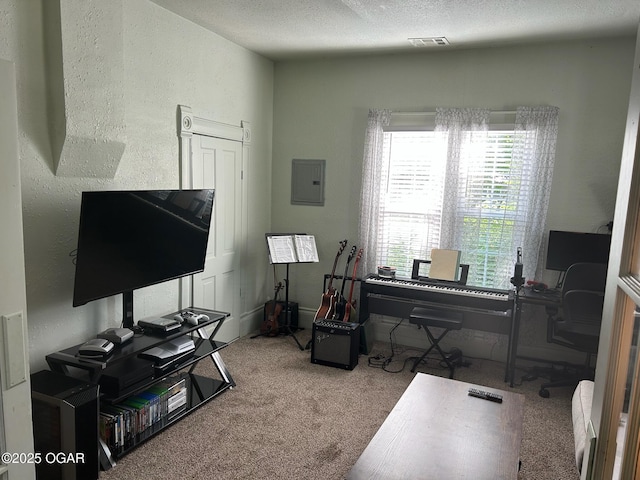 507 W Hill St, Neosho, MO 64850 - carpeted office featuring electric panel and a textured ceiling