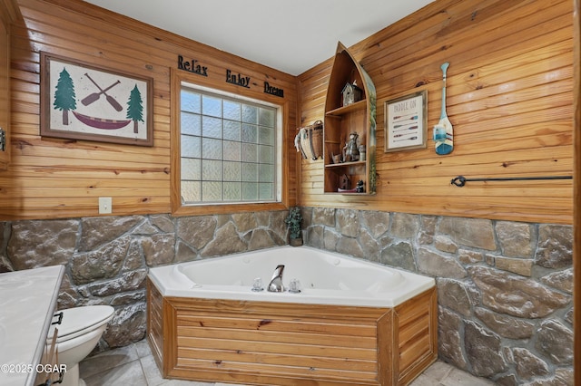 9404 County Lane 121, Carthage, MO 64836 - bathroom featuring a bath and wooden walls