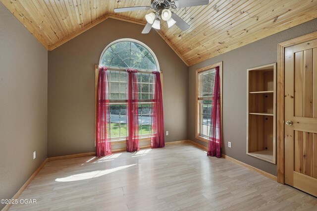 9404 County Lane 121, Carthage, MO 64836 - empty room with wood finished floors, ceiling fan, lofted ceiling, and wood ceiling