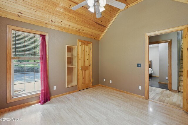 9404 County Lane 121, Carthage, MO 64836 - empty room featuring ceiling fan, wood finished floors, lofted ceiling, and wood ceiling