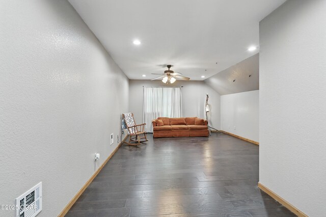 9404 County Lane 121, Carthage, MO 64836 - living area with ceiling fan, recessed lighting, and dark wood-type flooring