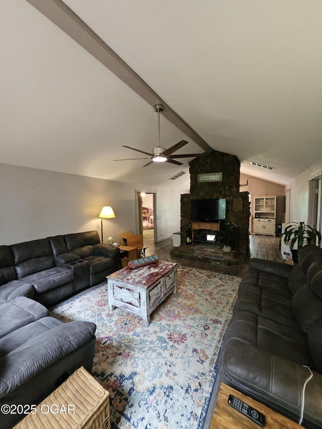 5358 Lawrence Unit 2220, Pierce City, MO 65723 - living room with a ceiling fan and wood finished floors