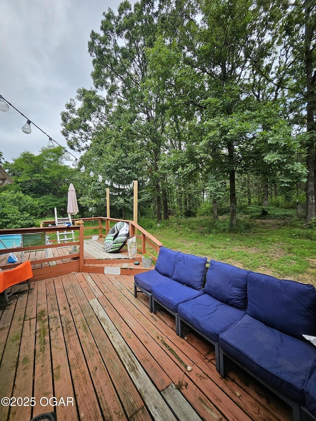 5358 Lawrence Unit 2220, Pierce City, MO 65723 - wooden terrace featuring outdoor lounge area